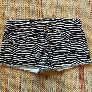 Michael Kors Zebra Print Jean Shorts